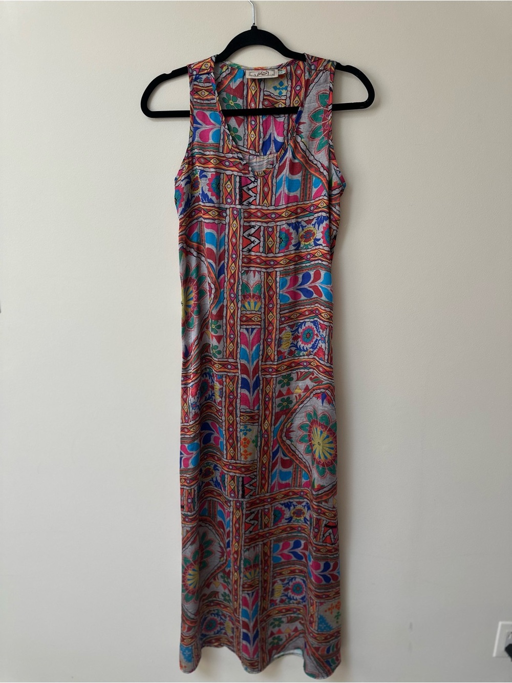 Velez Vibrant Multi-Pattern Sleeveless Maxi Dress